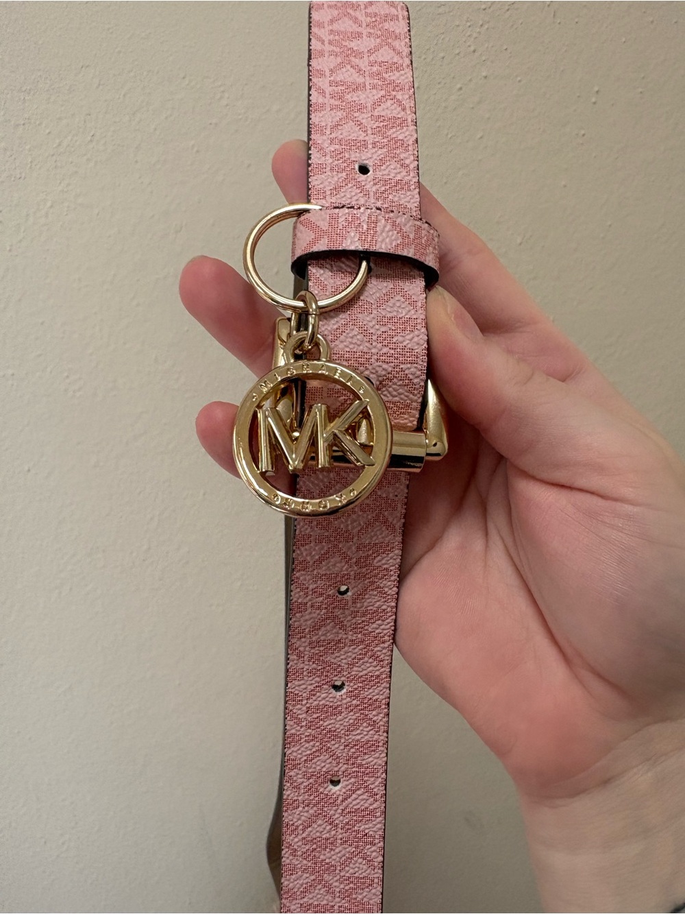 Michael Kors Pink Logo Stripe Crossbody Belt Bag - Picture 2 of 3